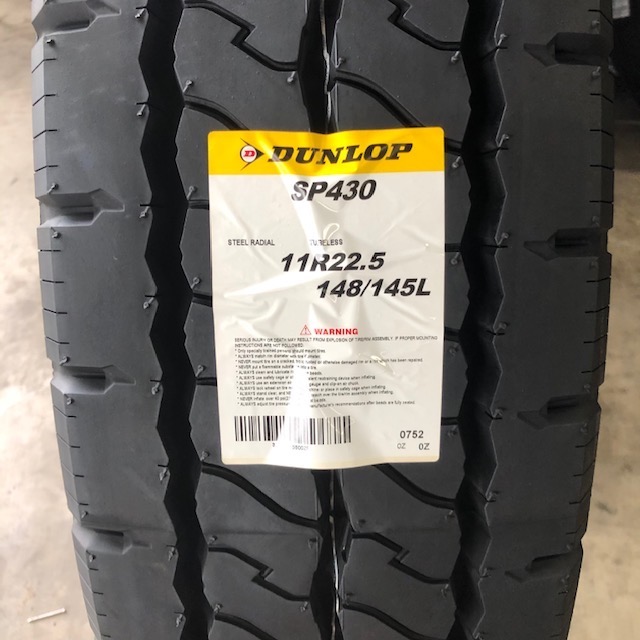 Dunlop SP430 11R22.5 Drive Tyre. Check for stock